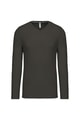 Heren T-shirt lange mouw V Hals Kariban K358 DARK GREY